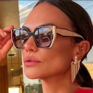 Cat Eye Women Sunglasses Retro Clear Gradient Shades UV400  Colorful Sun Glasses